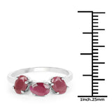 1.65 ct. Genuine Ruby .925 Sterling Silver Ring