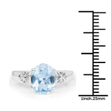 2.55 Carat Genuine Blue Topaz .925 Sterling Silver Ring