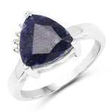 3.56 Carat Genuine Blue Topaz & White Topaz .925 Sterling Silver Ring