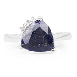 3.56 Carat Genuine Blue Topaz & White Topaz .925 Sterling Silver Ring