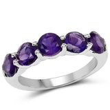 2.25 Carat Genuine Amethyst .925 Sterling Silver Ring