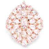 18K Rose Gold Plated 4.55 Carat Genuine Morganite .925 Sterling Silver Ring