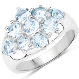 2.88 ct. Genuine Blue Topaz .925 Sterling Silver Ring