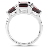 3.45 ct. Genuine Garnet .925 Sterling Silver Ring