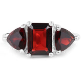 3.45 ct. Genuine Garnet .925 Sterling Silver Ring