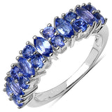 1.54 Carat Genuine Tanzanite .925 Sterling Silver Ring