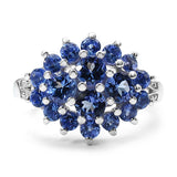 1.90 Carat Genuine Tanzanite .925 Sterling Silver Ring