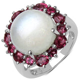 8.90 Carat Genuine White Moonstone .925 Sterling Silver Ring