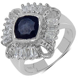 2.69 Carat Genuine Multi-Gems and 0.01 ct..t.w Genuine Diamond Accents Sterling Silver Ring