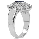 2.69 Carat Genuine Multi-Gems and 0.01 ct..t.w Genuine Diamond Accents Sterling Silver Ring