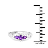 0.47 Carat Genuine Amethyst and White Topaz .925 Sterling Silver Ring