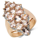 18K Rose Gold Plated 3.08 Carat Genuine Morganite .925 Sterling Silver Ring
