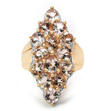 18K Rose Gold Plated 3.08 Carat Genuine Morganite .925 Sterling Silver Ring