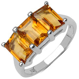 3.00 Carat Genuine Citrine .925 Sterling Silver Ring