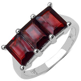 3.60 Carat Genuine Garnet .925 Sterling Silver Ring