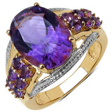 6.84 Carat Genuine Amethyst .925 Sterling Silver Ring