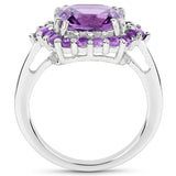 4.23 Carat Genuine Amethyst .925 Sterling Silver Ring
