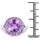 4.23 Carat Genuine Amethyst .925 Sterling Silver Ring