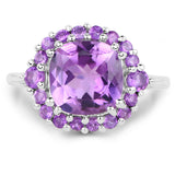 4.23 Carat Genuine Amethyst .925 Sterling Silver Ring