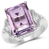 6.49 Carat Genuine Amethyst .925 Sterling Silver Ring