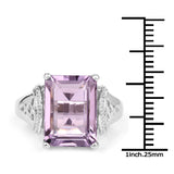 6.49 Carat Genuine Amethyst .925 Sterling Silver Ring