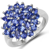 2.08 Carat Genuine Tanzanite .925 Sterling Silver Ring