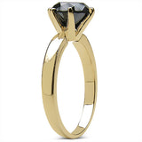 2.57 Carat Genuine Black Diamond 10K Yellow Gold Ring