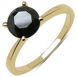 1.68 Carat Genuine Black Diamond 10K Yellow Gold Ring