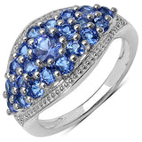 1.56 ct Genuine Tanzanite .925 Sterling Silver Ring