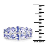 2.26 Carat Genuine Tanzanite .925 Sterling Silver Ring