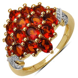 14K Yellow Gold Plated 2.88 Carat Genuine Citrine .925 Sterling Silver Ring