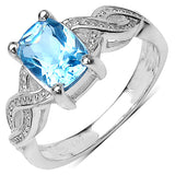 1.51 ct. Genuine Blue Topaz .925 Sterling Silver Ring