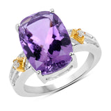 5.89 Carat Genuine Amethyst .925 Sterling Silver Ring