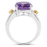 5.89 Carat Genuine Amethyst .925 Sterling Silver Ring