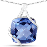 31.92 Carat Genuine Lavender Color Rainbow Quartz White Topaz 925 Silver 3 Pc Jewelry Set