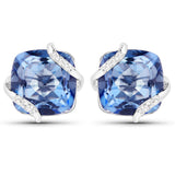 31.92 Carat Genuine Lavender Color Rainbow Quartz White Topaz 925 Silver 3 Pc Jewelry Set
