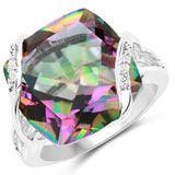31.52 Carat Genuine Rainbow Quartz White Topaz 925 Silver 3 Pc Jewelry Set