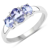 1.41 ct. Genuine Tanzanite .925 Sterling Silver Ring