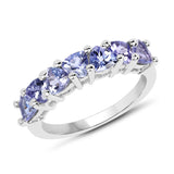 1.61 Carat Genuine Tanzanite .925 Sterling Silver Ring