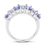 1.61 Carat Genuine Tanzanite .925 Sterling Silver Ring