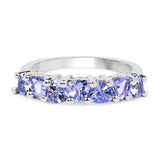 1.61 Carat Genuine Tanzanite .925 Sterling Silver Ring