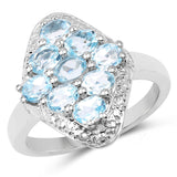 1.80 Carat Genuine Blue Topaz .925 Sterling Silver Ring