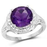 3.30 Carat Genuine Amethyst .925 Sterling Silver Ring