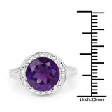 3.30 Carat Genuine Amethyst .925 Sterling Silver Ring