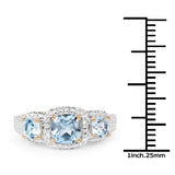 14K Yellow Gold Plated 1.92 Carat Genuine Blue Topaz .925 Sterling Silver Ring