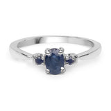0.57 Carat Genuine Blue Sapphire .925 Sterling Silver Ring