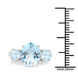 5.20 Carat Genuine Blue Topaz .925 Sterling Silver Ring for women
