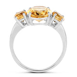 4.00 Carat Genuine Citrine .925 Sterling Silver Ring