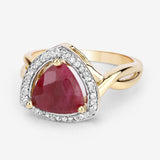 3.25 Carat Dyed Ruby and White Topaz .925 Sterling Silver Ring