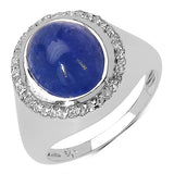 3.28 Carat Genuine Tanzanite .925 Sterling Silver Ring